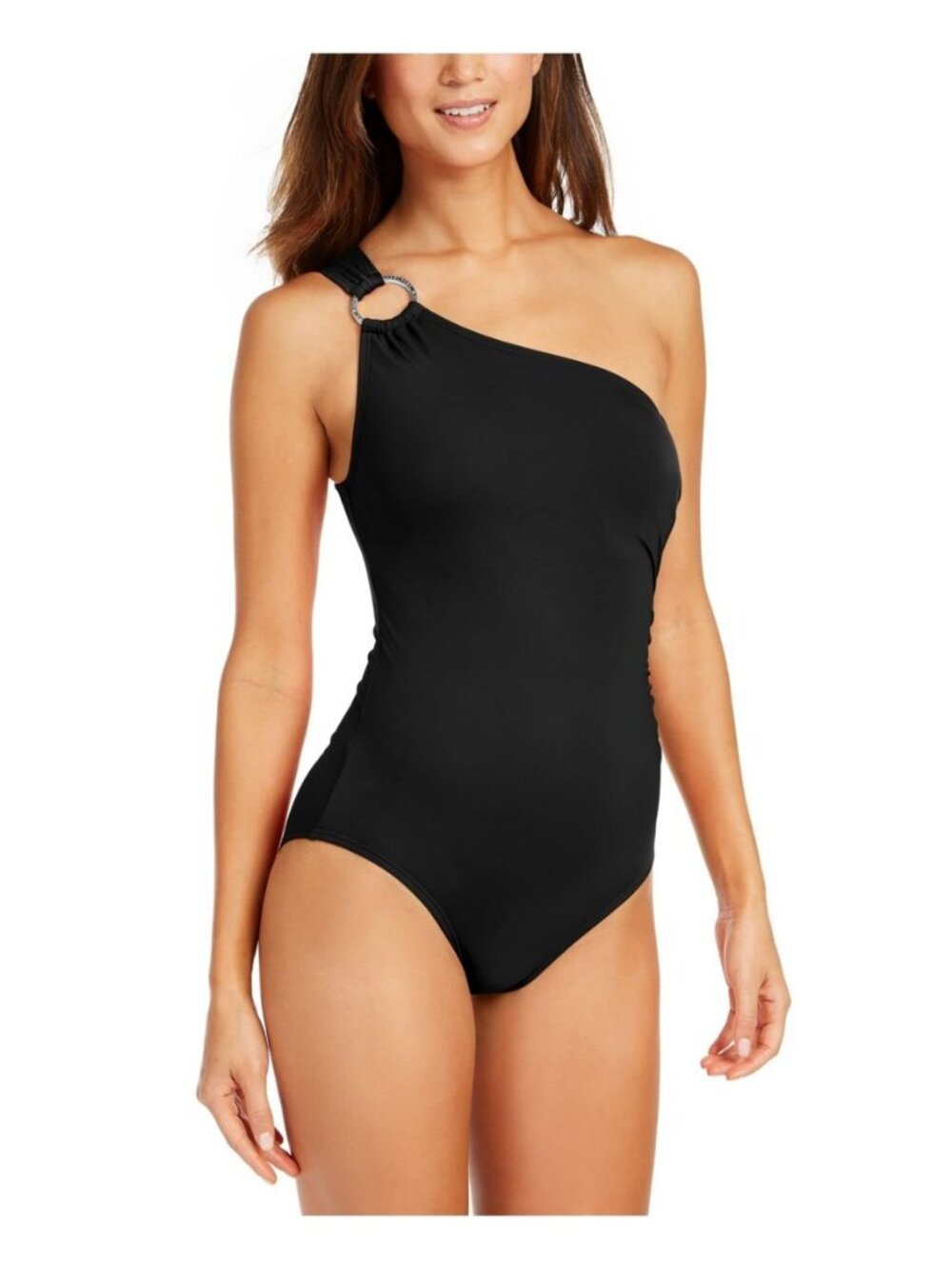 MICHAEL Michael Kors  One-Shoulder Swimsuit, Black Women Sizes  $106 retail NWT